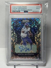2020 Panini Prizm Justin Jefferson No Huddle Disco Prism Auto RC PSA 9 MINT