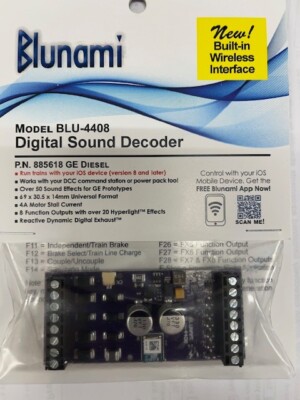 Soundtraxx BLU-4408 885618 BLUNAMI GE DIESEL 8 FUNCTION UNIVERSAL Sound ...