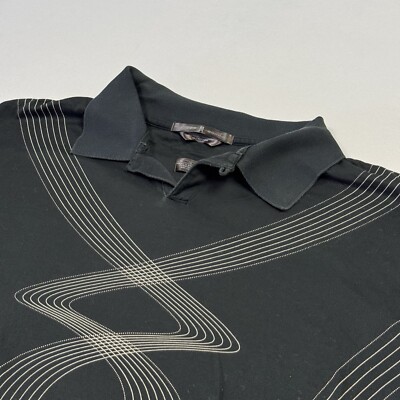 Nike Tiger Woods Men's Polo Golf Shirt Cotton Short Sleeve Black Extra Large