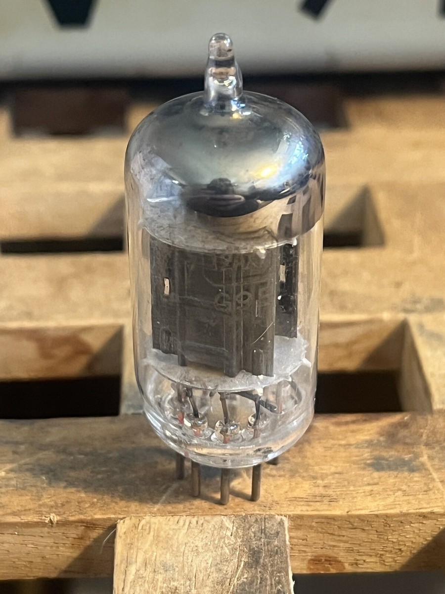 STRONG 1949 Sylvania 12AX7 Vacuum Tube Long Black Plate Rare ECC83