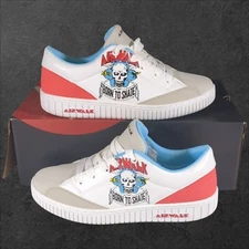 Airwalk Born to Skate Men's 8.5 Skator Skull MASKATOR White Red Blue Black