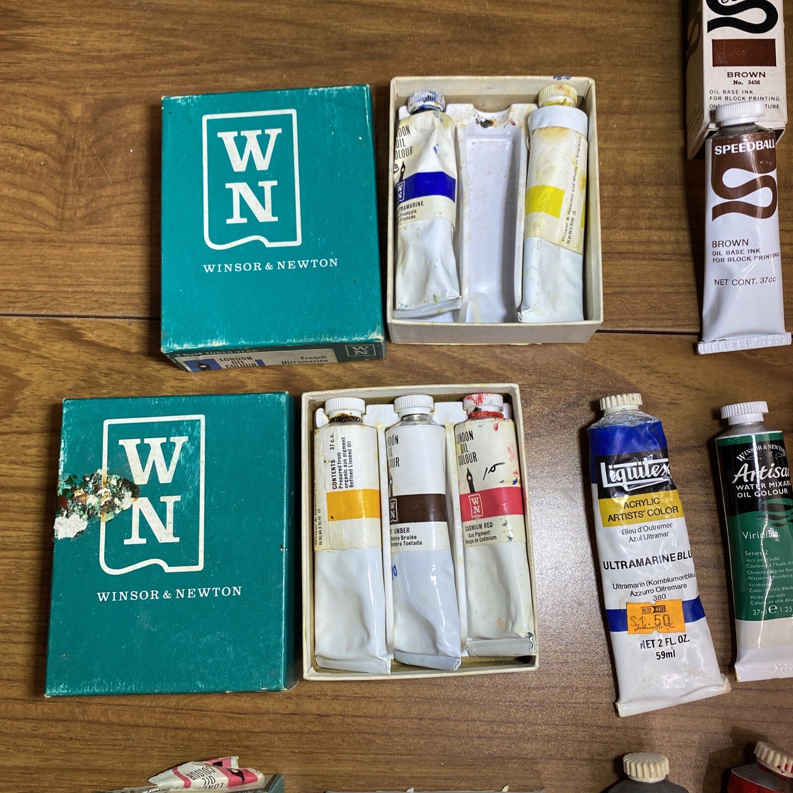Vintage Paint Lot of 28 Speedball Winsor Grumbacher Liquitex Rare