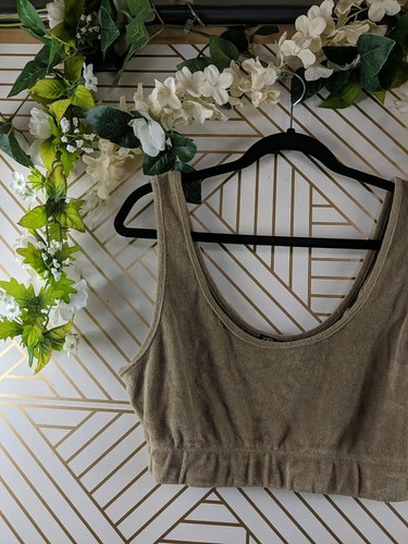 Zara Terry Cloth Tan Cropped Tank Top Size Large | eBay