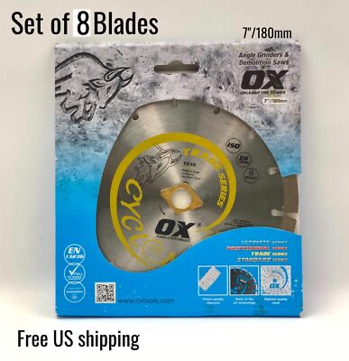 OX Tools Diamond Blade General Purpose 7 inch TC10 Set of 8