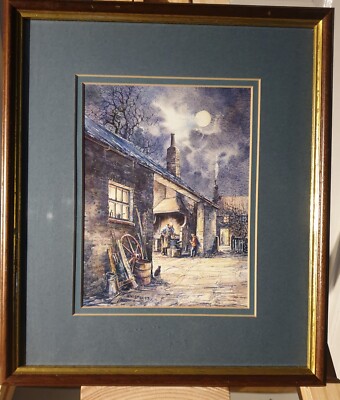John Freeman Framed Print 'At the Anvil' 11'' length 13'' high VGC