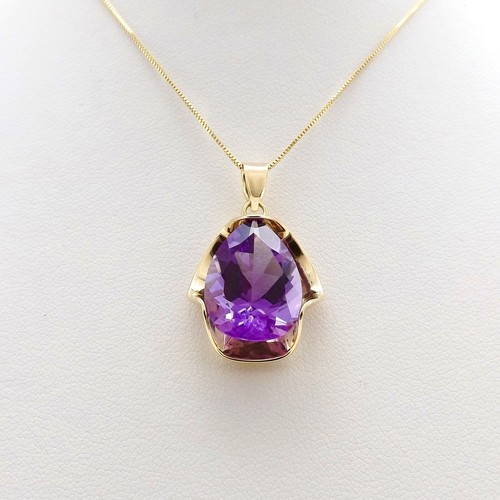 14k Gold Pear 7ct Amethyst February 