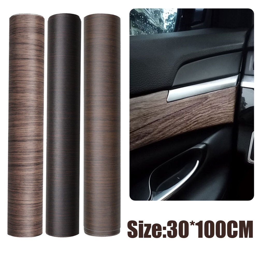 Wood Color Sticker Wood Grain Textured Vinyl Wrap Sticker Auto Home Interior Decor DIY ...