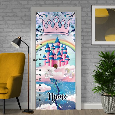 Mädchen Schlafzimmer - Prinzessin Höhe Chart - Personalisierter Text Kinder Tür