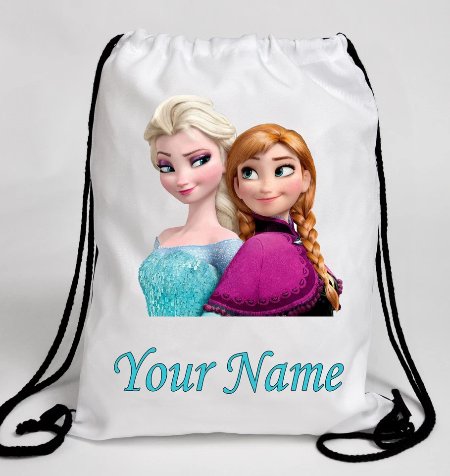 Personalised FROZEN Girls Boys Drawstring Swimming Gym Dance School Bag Rucksack