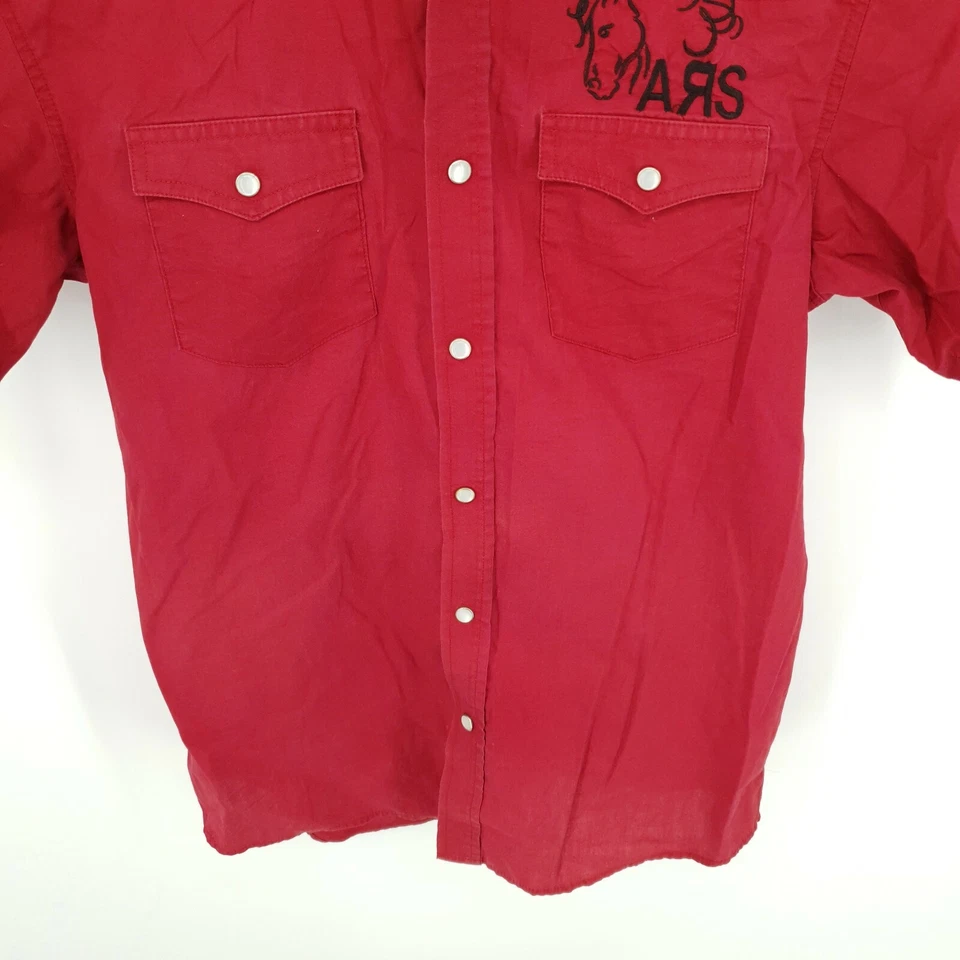 Gioberti Shirt Boy 18 Western Pearl Snap Cowboy Short Sleeve Sold Red ARS - Image 4 of 4