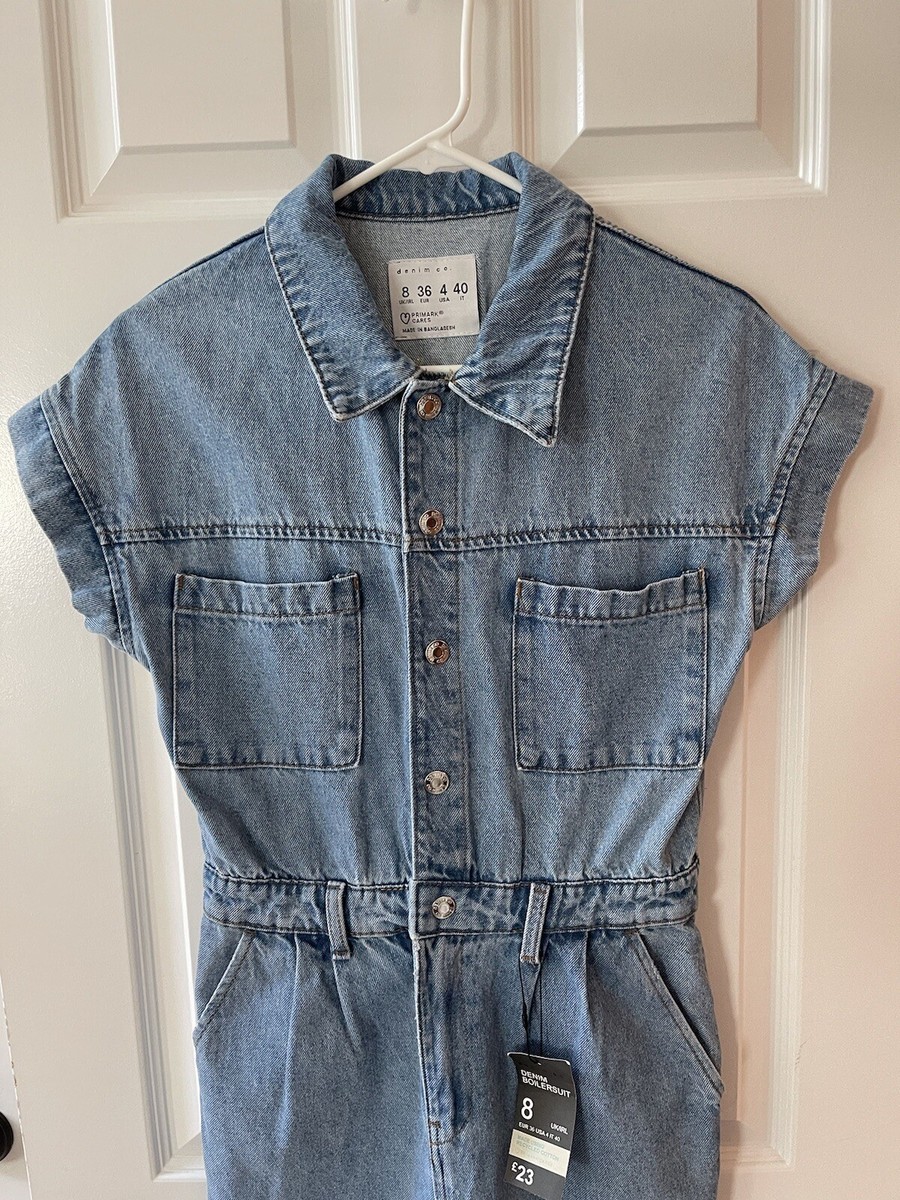 Primark Denim jumpsuit Size New With Tags