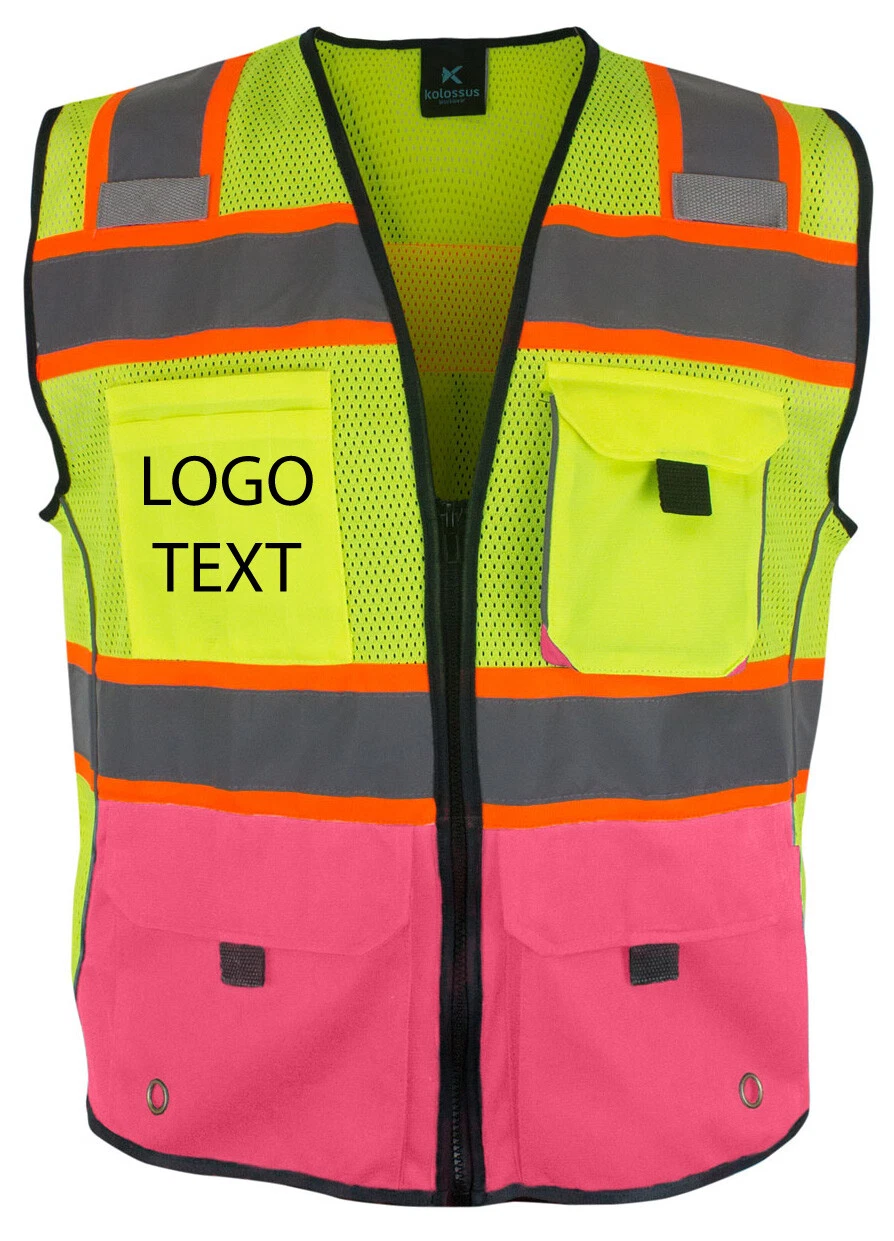 Custom Safety Vest Your Own Text Logo Chaleco Seguridad Personalizado Hi Viz - product detail image 2