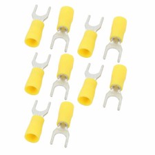 10Pcs AWG12-10 U Shape SV5.5-6S Insulated Spade Wire Crimp Terminal Yellow KD