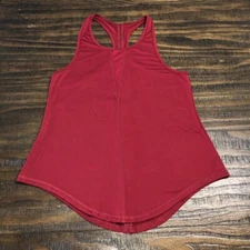 Zyia Active Size Large Effortless Tank Cranberry Red Workout Yoga Top Long Mesh