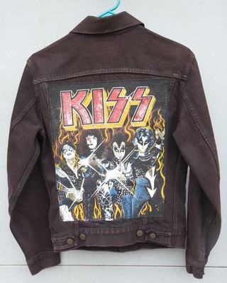 black jacket with red patch