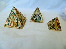 Egyptian Resin Pyramid Set Horus Osiris Anubis Tan Pharoah Designs #1408