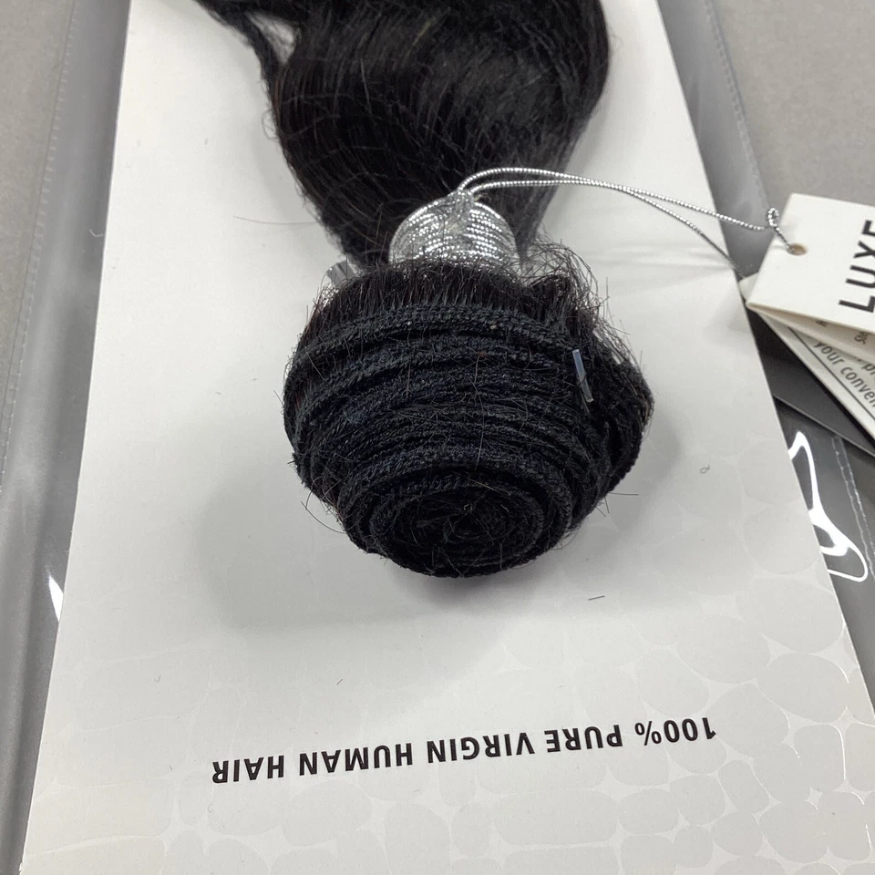 "Extensiones de cabello humano virgen 100 % puro negro natural de 18""" Foto 3 de 4