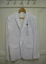 mens TOPMAN WHITE SKINNY FIT SMART EVENING JACKET 42"R CHEST NEW TAGS RRP  90
