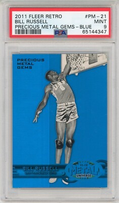 2011 Fleer Retro Bill Russell PMG Precious Metal Gems Blue /50 PM-21 POP 1 PSA 9