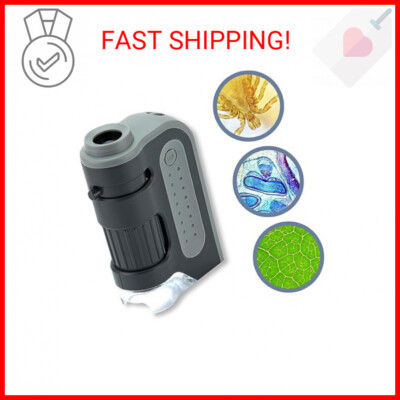 Carson MicroBrite Plus 60x-120x LED Lighted Pocket Microscope, Portable Handheld