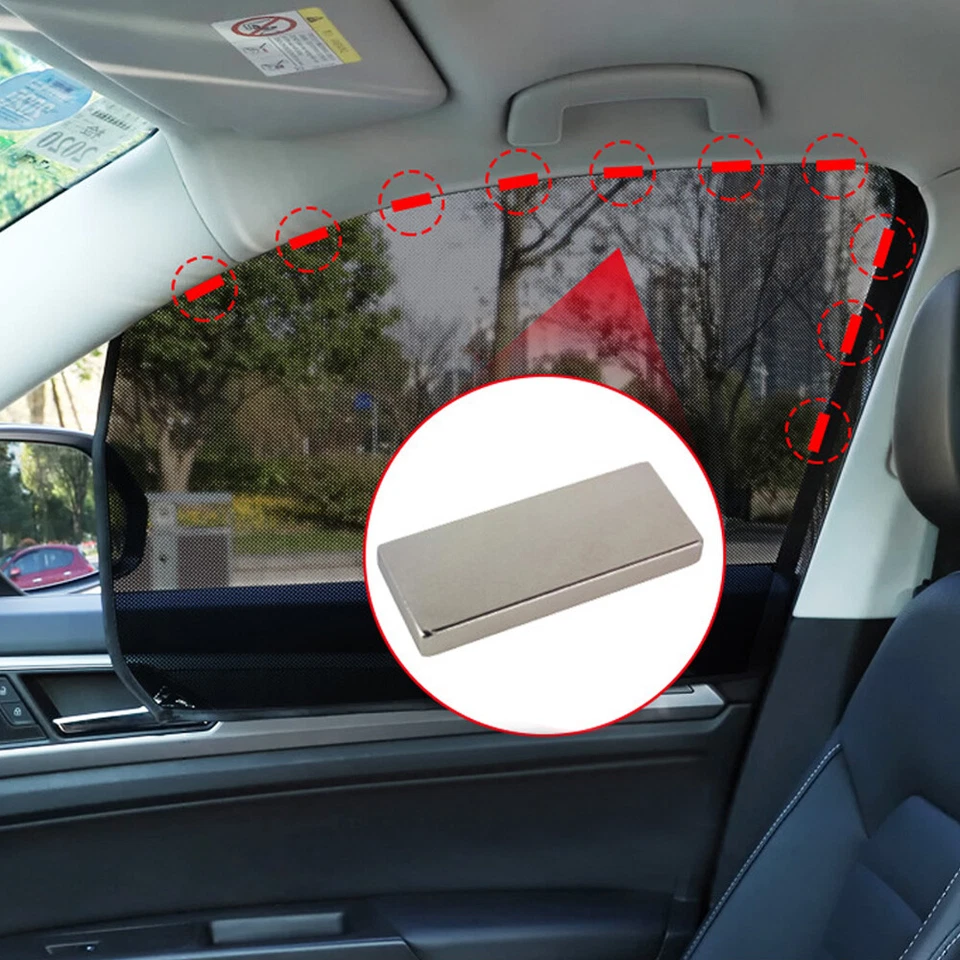 4x Cubierta de malla parasol UV magnética para ventana lateral de coche Accesorios Foto 3 de 4