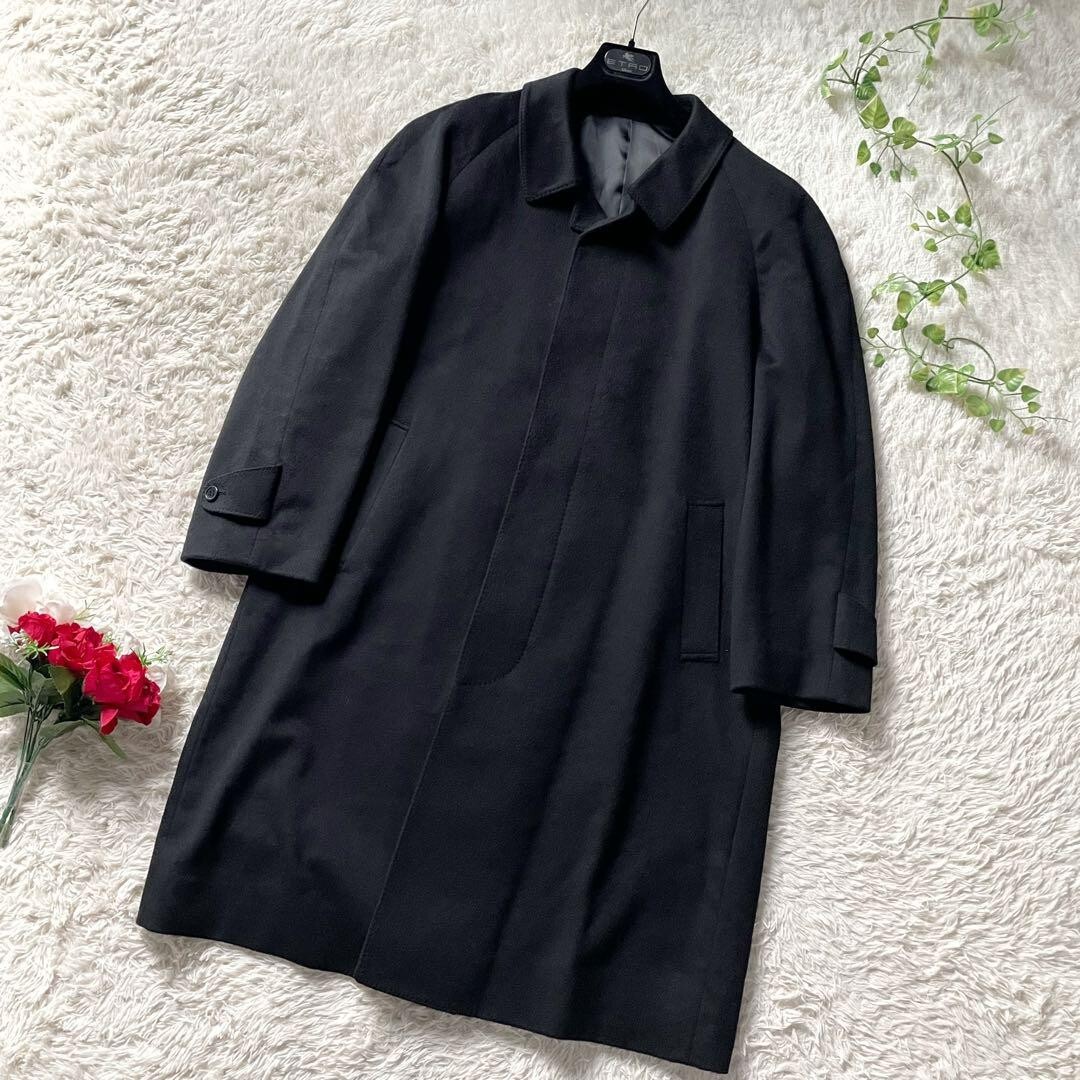 casumere 100% balcaan black coat　al Balmacaan coat, 100% cashmere, concealed placket, black, size M so