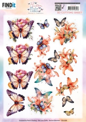   3D-Bogen - Flutter Flairs - Schmetterlinge bunt - CD12300 - Berrie's Beauties