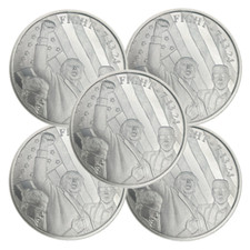 Lot of 5 - Fight! - 1 oz .999 Fine Silver Round