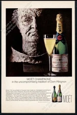 1969 Dom Perignon pix Moet & Chandon champagne bottle photo vintage print ad