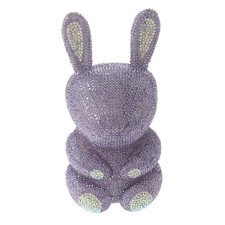 Silver Tone Alloy Metal Rhinestone Crystal Clutch Evening Bag HB6300-LAV