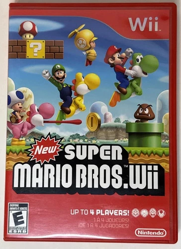 New Super Mario Bros. Wii (Nintendo Wii, 2009) w/ Manual Mint Disc