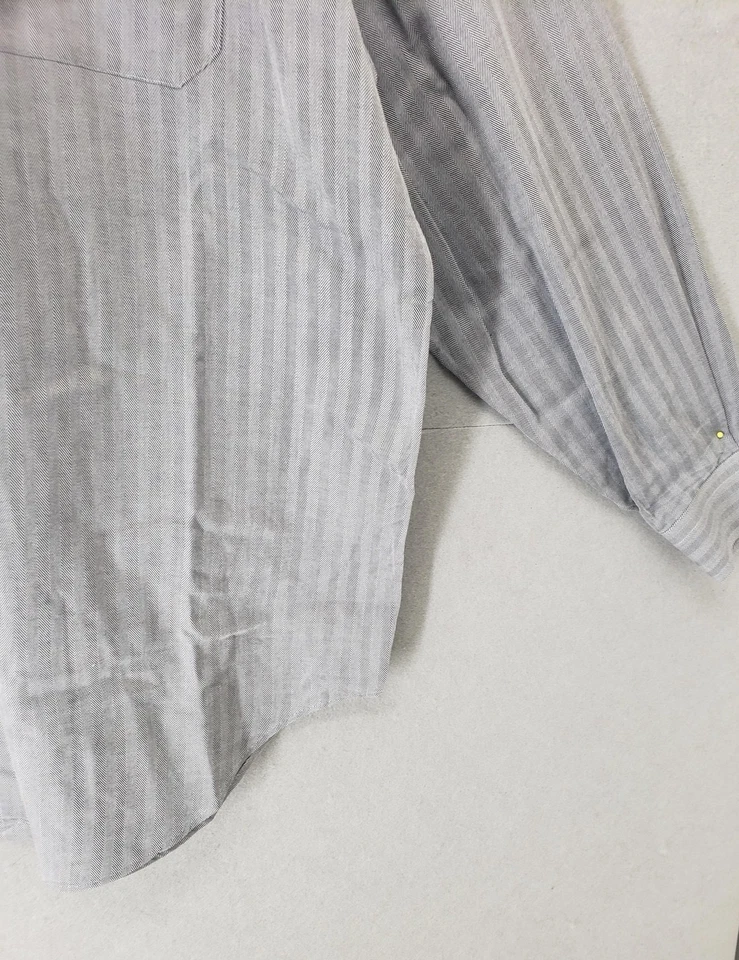 Daniel Cremieux Shirt Mens 17 35 Herringbone Stripe Richard Classic Fit Dress - Image 4 of 4