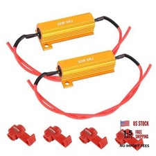 50w 6ohm Led Load Resistors Aluminum Turn Signal Resistor Flasher 2 Pcs 50w 6ohm Led Load Resistors Aluminum Turn Signal Resistor Flasher 2 Pcs
