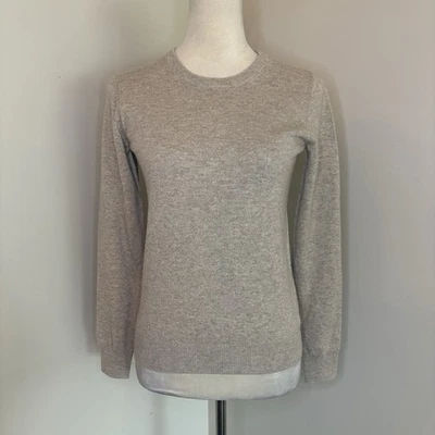 N.Peal 100% Organic Cashmere Crewneck Sweater Beige Gray XS AW24 EUC N Peal