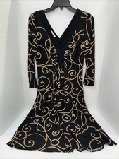 Dressbarn Dress Women’s Size 10 Black Long Sleeve Flare Dress