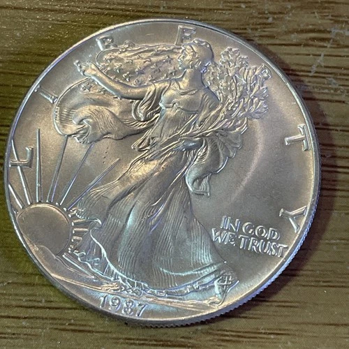 Lot of 5 Americans Silver Eagles 1oz Fine Silver a 1987, 1999, 2-2002, & a 2009