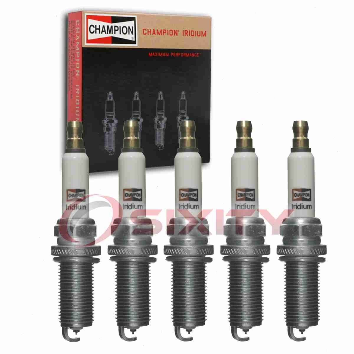 5 pc Champion Iridium Spark Plugs for 2004-2016 Volvo S60 2.4L 2.5L L5 eo