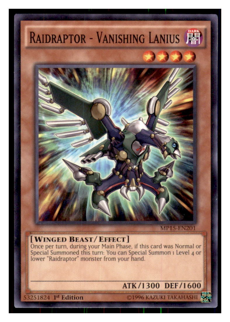 Yugioh Raidraptor #MP15-EN201 2015 Mega-Tins Mega Pack LP