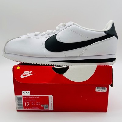 Nike Cortez Basic Leather White Black Swoosh 819719-100 Men s Size 12 NEW