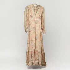 VTG  70's Gunne Sax Dress By Jessica Floral Lace Long Maxi Prairie Boho Sz 11