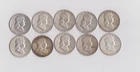 10 Franklin Silver Half Dollars
