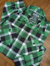 Dixxon Flannel Men's XXL 2XL SOUTHIE Green Black Plaid Long Sleeve Button Front 