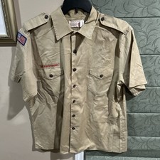 Boy Scout BSA UNIFORM SHIRT Men s XL Extra Large Short Sleeve Tan V99