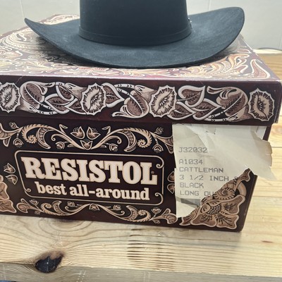 Vintage Resistol 20X Beaver 007 Black Gold A1034 Cattleman 7-3/8 W