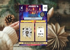 Darts Bullseye Personalised Scratchcard, Scratch to Reveal Voucher, Surprise