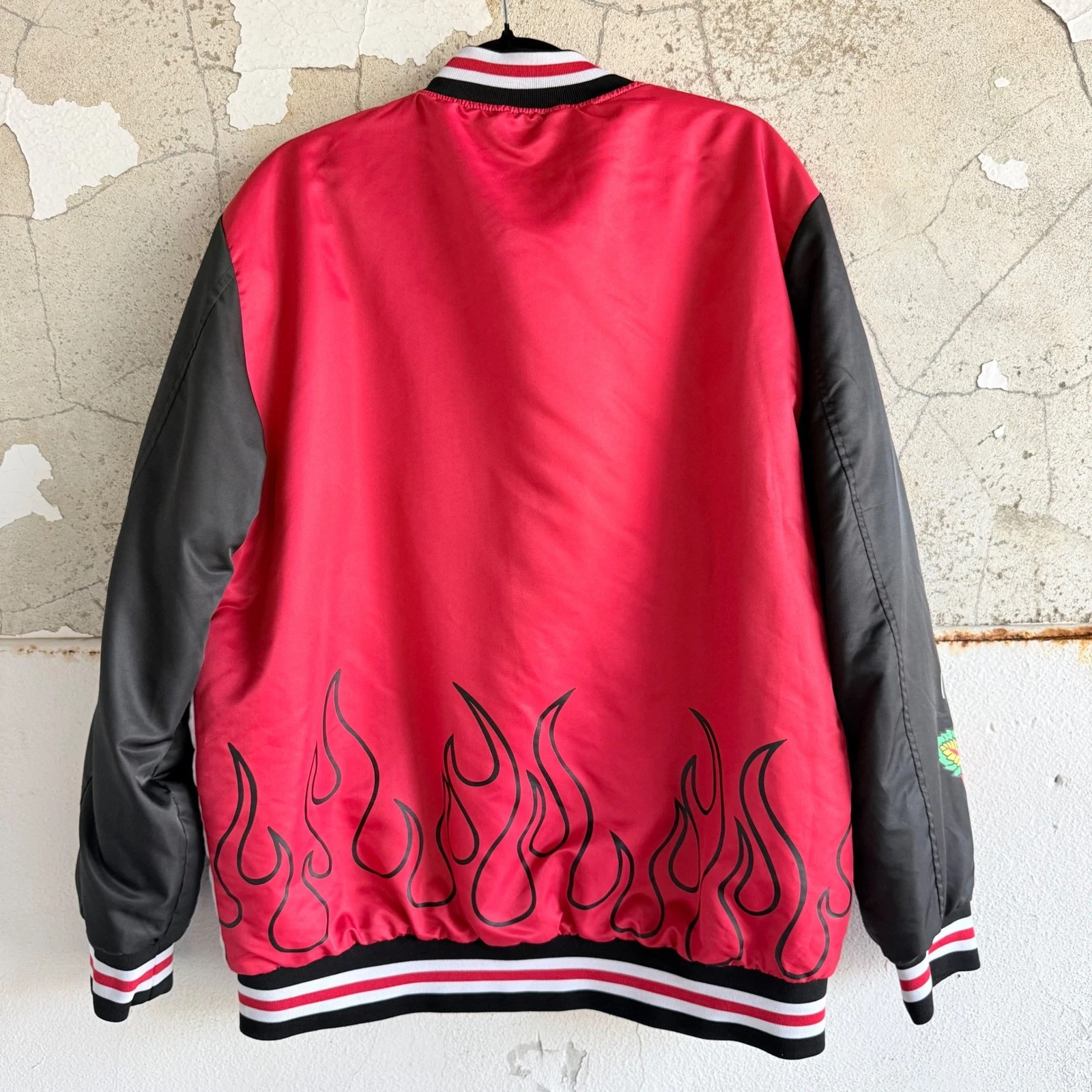 Rue 21 Savage Bomber Jacket Mens XL Satin Streetwear Varsity Graphic Coat Unisex image 3