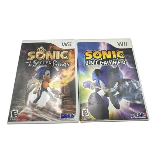 Sonic Secret Rings & Sonic Unleashed Wii Video Game Lot