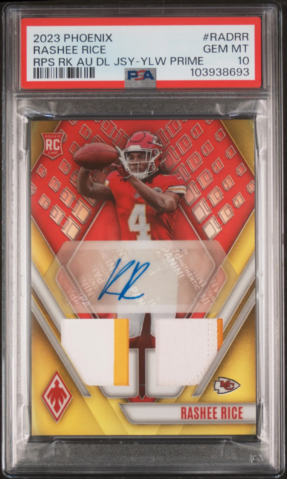 Rashee Rice Panini Phoenix Rps Rookie Auto Dual Jersey #RADRR Base
