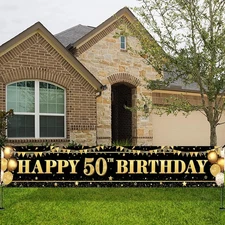 KatchOn, XtraLarge Happy 50th Birthday Banner - 120x20 yard 