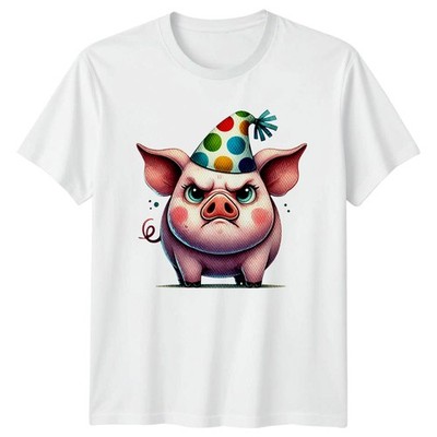 Grumpy Pig Party Hut T-Shirt Tier Humor Geburtstag Geschenk für Sie und Ihn